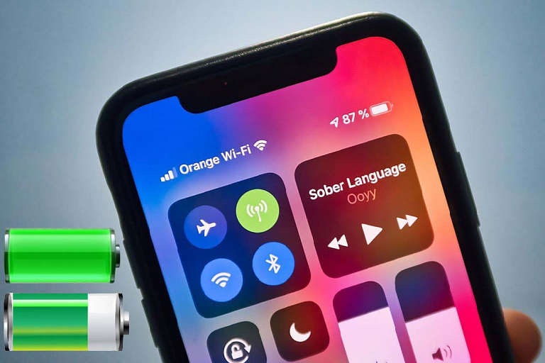 Hướng dẫn cách hiển thị phần trăm pin iPhone Xs Max.